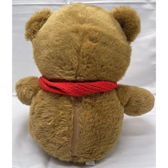 VINTAGE 1986 IPM BROWN MUSICAL CHRISTMAS TEDDY BEAR SCARF STUFFED ANIMAL  16" - Picture 7 of 10